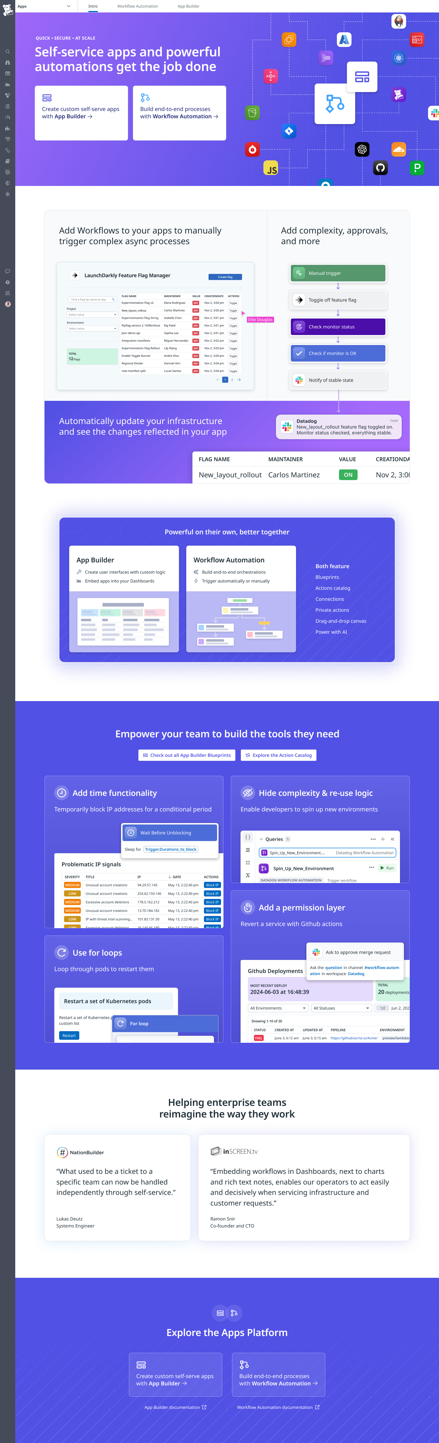 Scrolling preview of the Actions light mode landing page